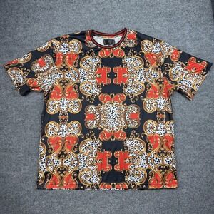Baroque Gold Shirt Mens 4XL Multicolor Baroque Leopard Graphic Streetwear Tee